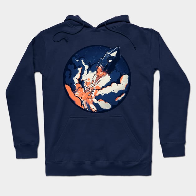 Pencil Rocket Launch Hoodie by huefinder